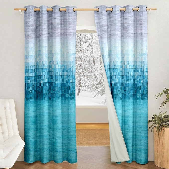 Amazon Brand - Solimo Polyester 100% Blackout Printed Door Curtains|100% Room Darkening| Blackout Door Curtains| 7 Feet |Set of 2| Printed Design | for Living Room Kids Room and Bedroom | Color- Grey