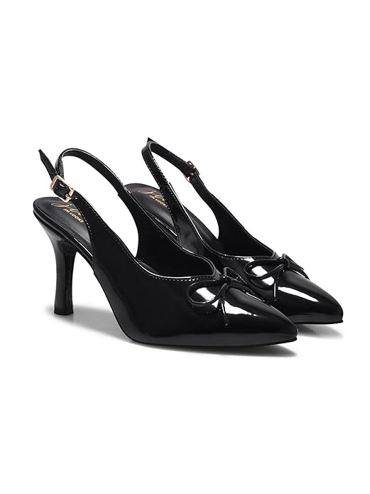 JM LOOKS Slingback Heels for Women Pointed Toe Stiletto High Heels Stretch Slip on Backless Fashion Comfortable Dress Pumps Shoes