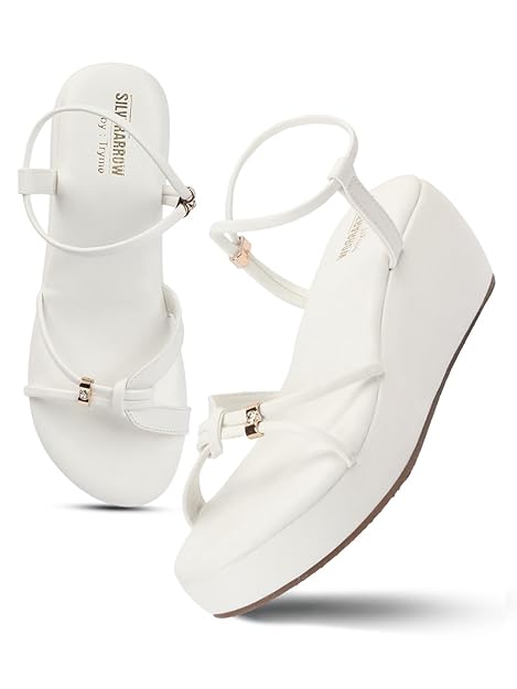 SilverArrow Womens Velmora Comfortable Stylish Wedge Heel Sandals for Women Trendy Open Toe Flats