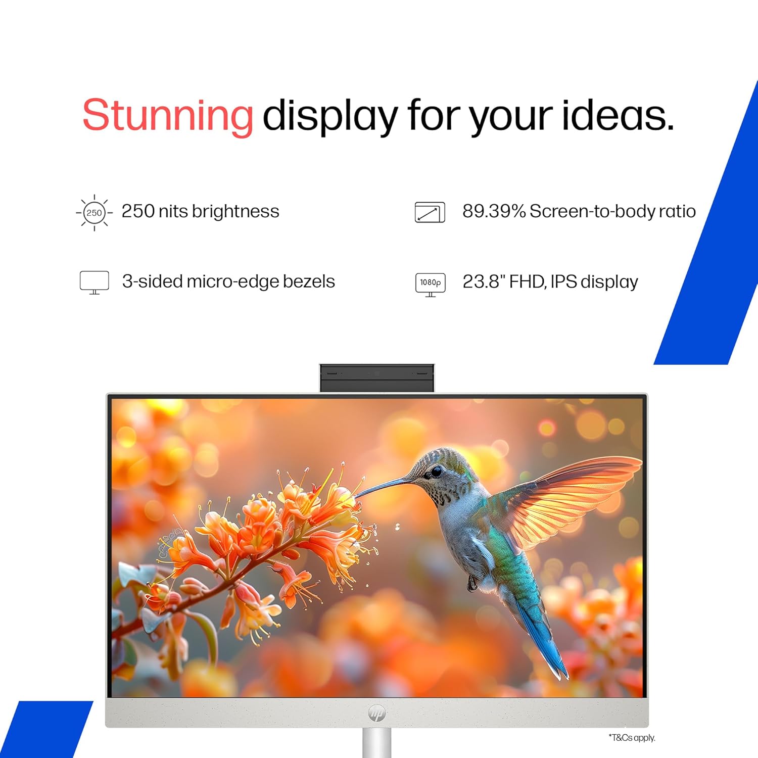 HP All-in-One, AMD Ryzen 7 7730U (16GB DDR4, 512GB SSD) IPS, Three-Sided, Micro-Edge, Anti-Glare, FHD, 23.8''(60.5 cm), Win 11 Home, Office 24, 5.27kg, FHD IR Camera, 24-cr0023in
