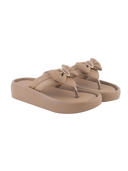 Shoetopia Women’s Heel Tan Sandals for Women Slip-On Casual || Sandals Lightweight Comfortable Open Toe Everyday Footwear EU41