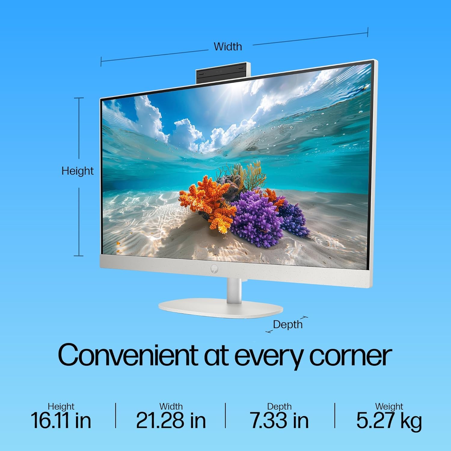 HP AIO, 13th Gen Intel Core i3-1315U,(8GB DDR4,512GB SSD) 300 nits, Anti-Glare, 23.8inch(60.5cm) FHD, Win11, M365, Office24, Shell White, 5.27kg, FHD IR Camera w/Privacy Shutter, 24-cr0901in/cr0905in