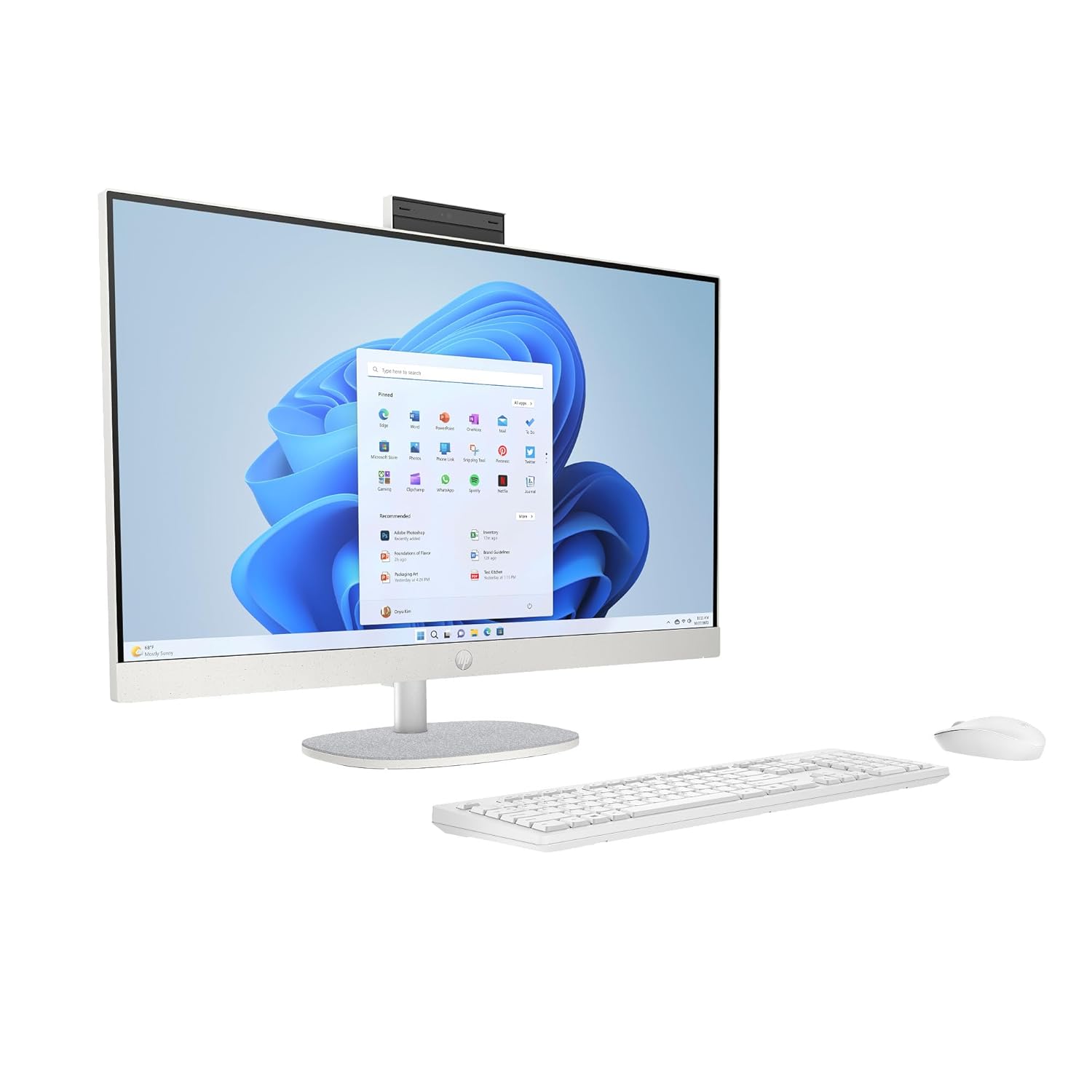 HP OmniStudio All-in-One, Intel Core 5 210H (8GB DDR5, 512GB SSD) FHD, IPS, Anti-Glare, 23.8''(60.5cm), Win 11 Home, Office 24, Cotton White, 4.98kg, Dual 3 W Speakers, FHD IR Camera, 24-cu0567in
