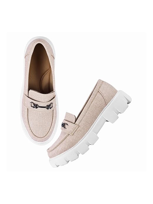 TRYME Trendy Lightweight Comfortable Alluring Extra Cushion Inner Sole Casual Loafer Shoes for Womens and Girls