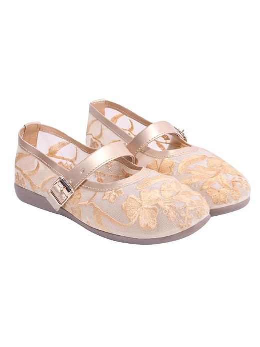 Shoetopia Women’s Embroidered Belly Shoes – Soft Comfortable Flats with Adjustable Strap | Traditional Floral Design for Casual & Ethnic Footwear