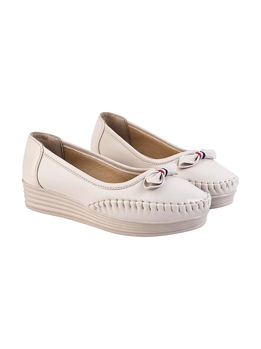Shoetopia Women’s Comfortable Loafers with Bow Design | Soft Cushion Sole | Stylish Casual Slip-On Flats for Daily Footwear