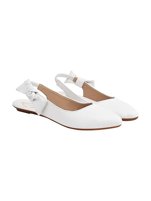 Shoetopia Women's Pointed Toe Flats with Side Bow Stylish & Comfortable ||Slingback Ballet Shoes for Casual & Party Footwear