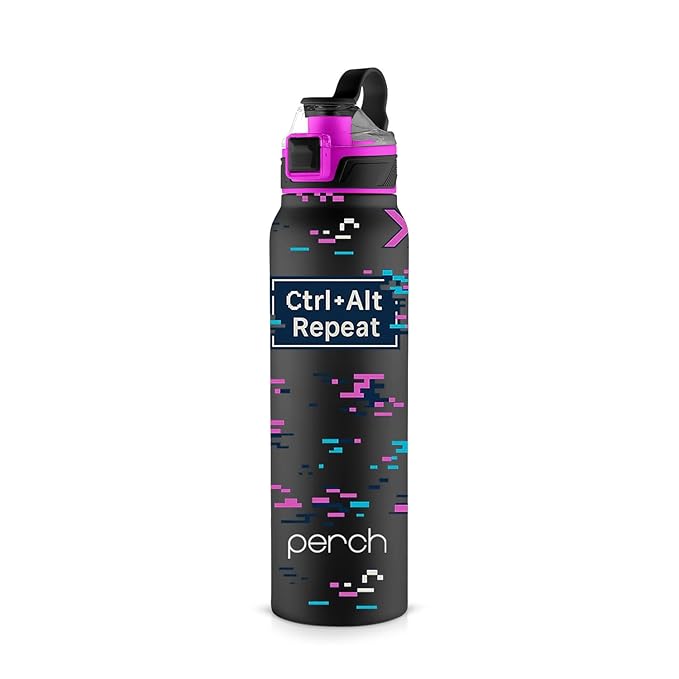 Perch Apex Hot and Cold Stainless Steel Water Bottle 740ml | Triple-Layer Vacuum Insulated 3D Printed Bottle | ISI Certified, Leakproof & BPA-Free | Gift for Men & Women | Reboot Mode Pink