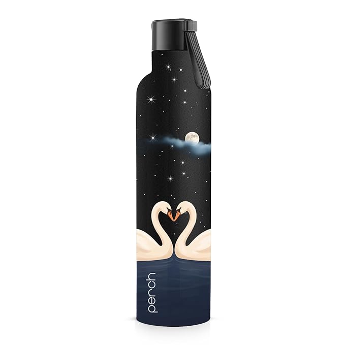 Perch Oasis Pro Insulated Steel Water Bottle 760ml | ISI Certified Hot & Cold Leakproof Flask | BPA-Free Valentine Gift Bottle for Couples, His & Her, Office, Gym & Home | Midnight