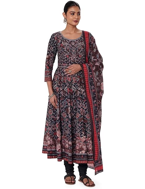 BIBA Women Kurta Set, 60'S Cambric, Printed
