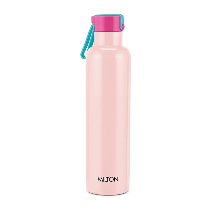 Milton Felice 1000 Thermosteel Water Bottle 880 ml, 24 Hr Hot and Cold I Leak Proof Lid, ISI Certified I Vacuum Insulated I for Office, Gym, School I Pink