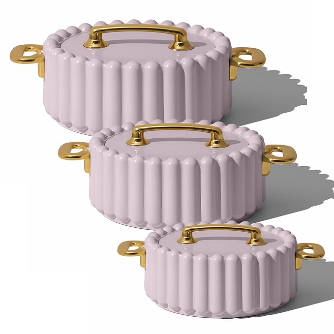 Selvel Volvo Casserole Insulated Hot Pot with Stainless Steel Inner Single| Roti Casserole | Hot Box for Kitchen | Chapati, Roti, Biryani | Keeps Food Hot & Fresh (Goldstar Lid Grey, 3 Set)