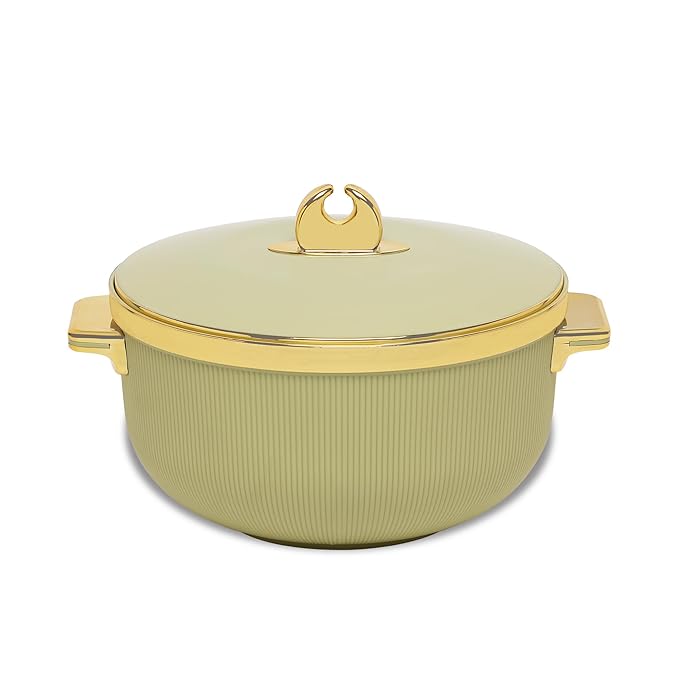 SELVEL Royal Linex Casserole Collection | Insulated Hot Cases | Stainless Steel Inner | BPA-Free | Brown & Lime Green | (Royal Linex Casserole – Lime Green, 1700ml)