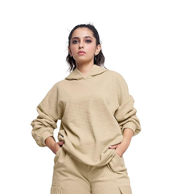 GRECIILOOKS Co-ord Set for Women Stylish | Warm Hooded Hoodie & Pant Set | Winter Wear Womens Dress | Casual Travel & Loungewear Outfit | Oversized Loose Fit Winter Hoodie set
