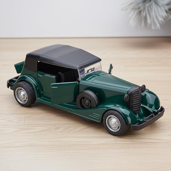 Amazon Brand – Metal Die Cast 1:37 Vintage Car with Top | Green | Collectible & Durable