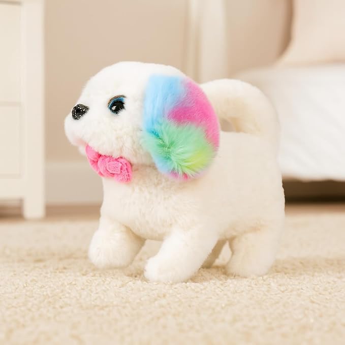 Amazon Brand - Jam & Honey Poochie Puppy Deluxe | 15 cm Electronic Plush Dog Toy | Sound-Enabled | Multicolor Ears | Soft & Huggable | BIS Certified | for Kids 3+ Years