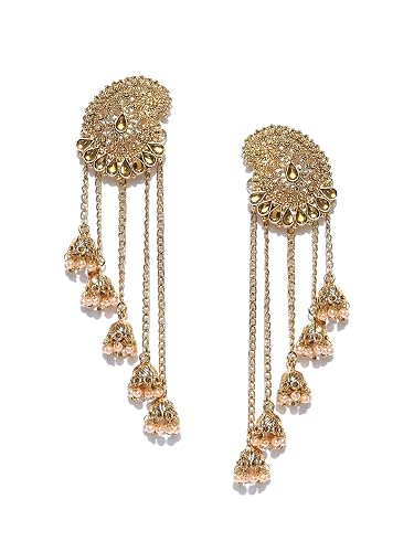 Zaveri Pearls Tassels With Dome-Shaped Jhumki Drops Earring For Women-ZPFK6404