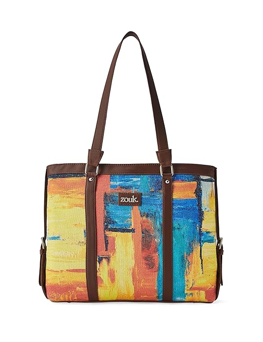 ZOUK Office Bag | Stylish Bags for Office Use | Laptop Bag 15.6 inch | Stylish Tote for Office Use | Purse for Women | Vegan Leather Handbag | Daily & Travel Use |