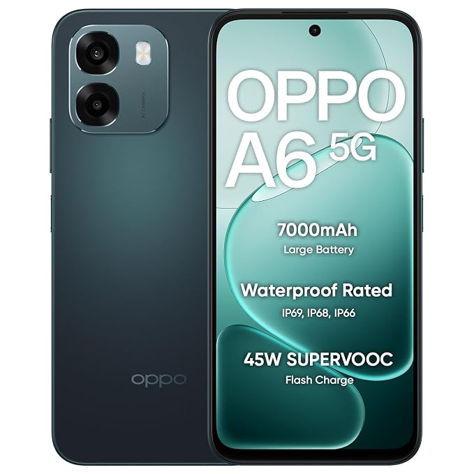 OPPO A6 5G Smartphone 6+256GB, Sapphire Blue
