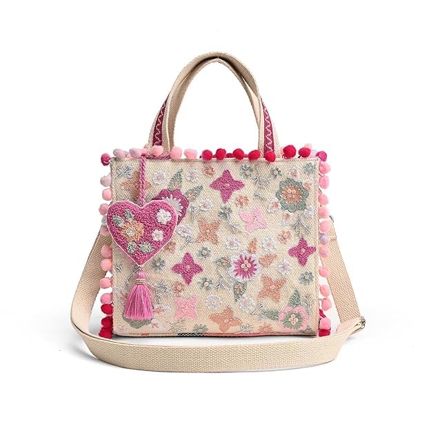 Boho Girl Whimsical Multicolor Jacquard Mini Blush Tote for Women with Adjustable Strap | Wedding Gifts For Woman | Handbag For ladies and Girls | Birthday Gifts for Womens