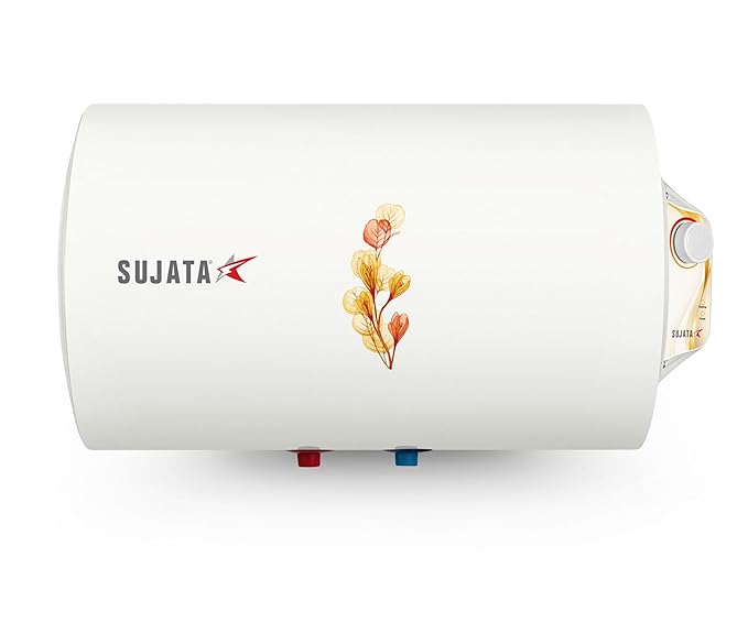 Sujata Horizontal Geyser 25 Ltr | 7 Years Tank, 3 Years Element & 2 Years Comprehensive Warranty | Free Installation, Energy Efficient Storage Water Geyser with Multiple Safety System - SWH63 (White)