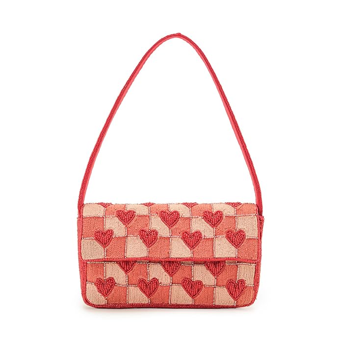 Boho Girl Handcrafted Embossed Heart Fully Beaded Luxury Shoulder Bag for Women, Elegant Handbag, Tote Bag, Ladies Bag, Women Shoulder Bag, Premium Sling Purse Designer Evening Clutch