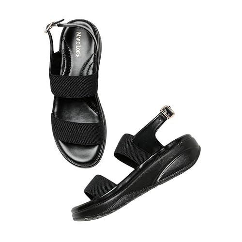 Marc Loire Women Smart Casual Platform Heel Fashion Sandal with Adjustable Strap