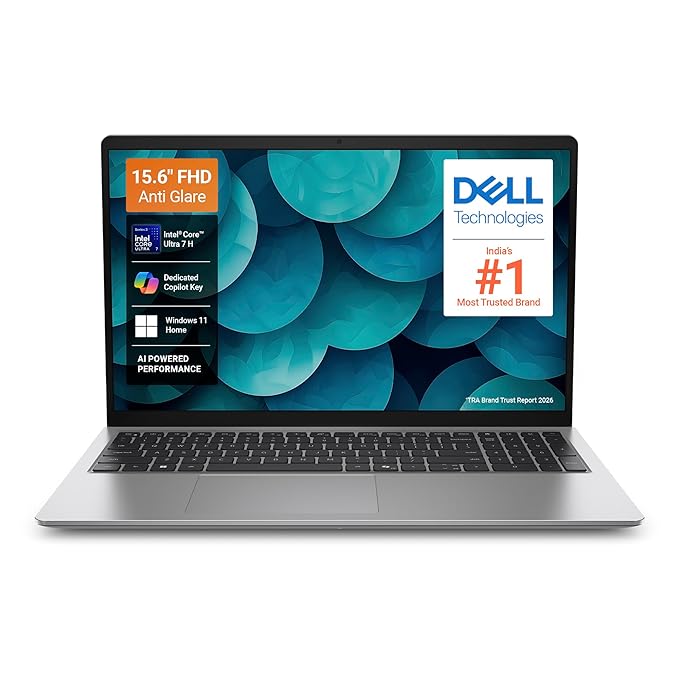 Dell 15 Ai Powered Laptop, Intel Core Ultra 7 255H, 16GB DDR5 RAM, 512GB SSD, 15.6" FHD Anti-Glare Display, Intel Arc Graphics, Backlit Keyboard, Dedicated Copilot Key, Silver, Win11 Home + MSO H&S'24