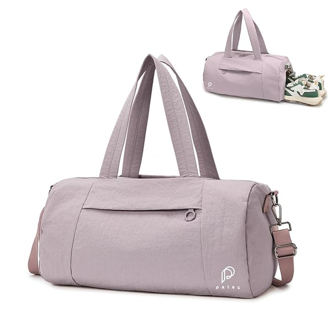 PALAY® Gym Bag for Women Travel Duffle Bag Dry Wet Separation with Independent Shoe Bags Nylon Waterproof and Scratch Resistant Traveling and Exercising Fitness