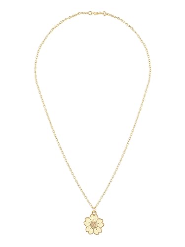 ZAVERI PEARLS Off White Enamelled Flower Contemporary Pendant & Chain For Women-ZPFK16774
