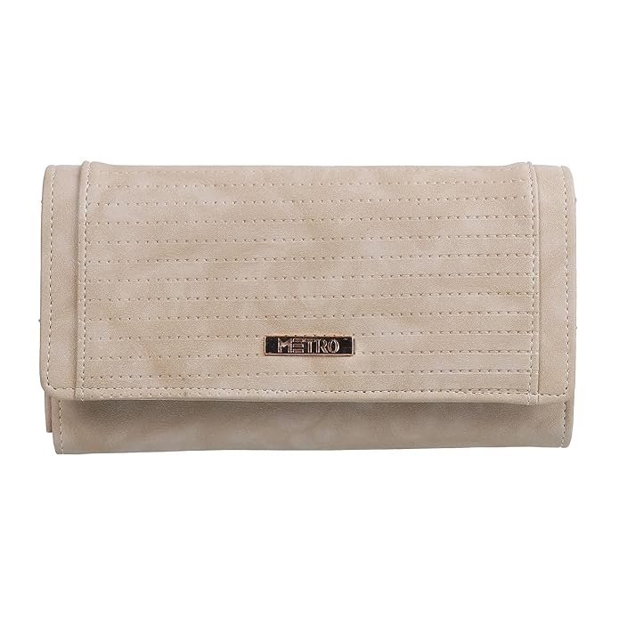Metro Women Beige Bifold Clutch (95-7656)