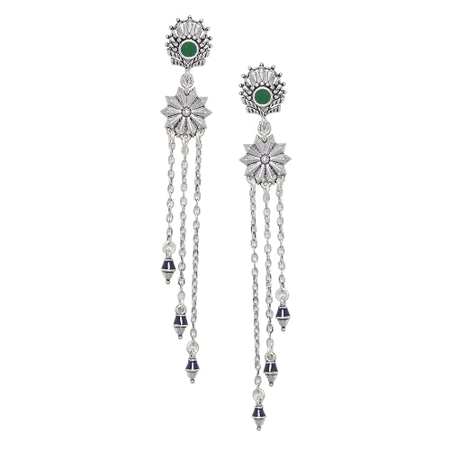 Voylla Mehrunisa Tassels Drop Earrings