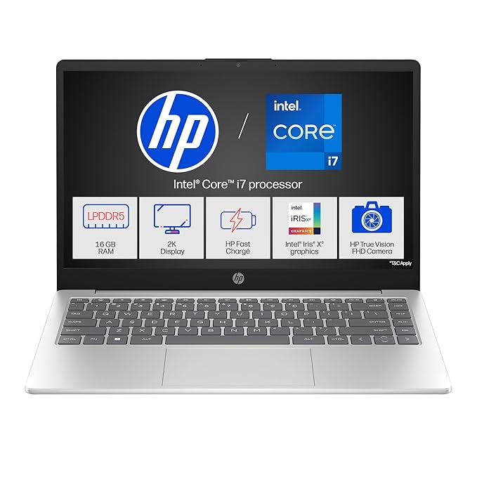 HP 14 AI PC Intel Core Ultra 7 - (24 GB/1 TB SSD/Windows 11 Home) 14-ep1181TU Thin and Light Laptop (14 Inch, Natural Silver, 1.4 kg, with MS Office)
