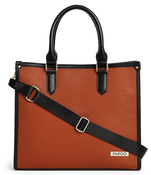 Fargo Regal Vegan Leather Tote Bag for Women | Laptop Compartment, RFID Pockets, YKK Zipper, Large Office Handbag | Shoulder Bag for College & Daily Use | Made in India