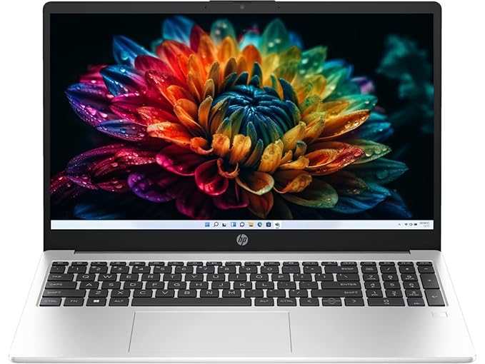 HP 15 (2026), AMD Ryzen 7 Octa Core 7735U - (16 GB DDR5/512 GB SSD/AMD Radeon 680M Graphics/Windows 11 Home) Thin & Light Business Laptop/15.6" FHD Display/Backlit + Fingerprint/Silver/1.5kg/MS Office
