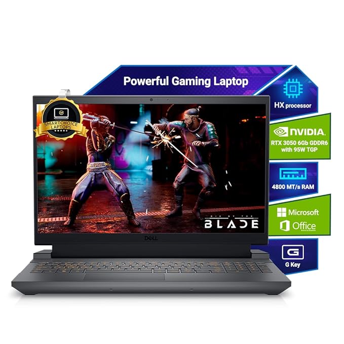 Dell G15, 13th Gen Intel Core i5-13450HX Processor, NVIDIA RTX 3050-6GB, (16GB RAM 1TB SSD) FHD 15.6"/39.62 cm, Orange Backlit Keyboard, Win 11, MS Office'24, Dark Shadow Grey, 2.65Kg Gaming Laptop