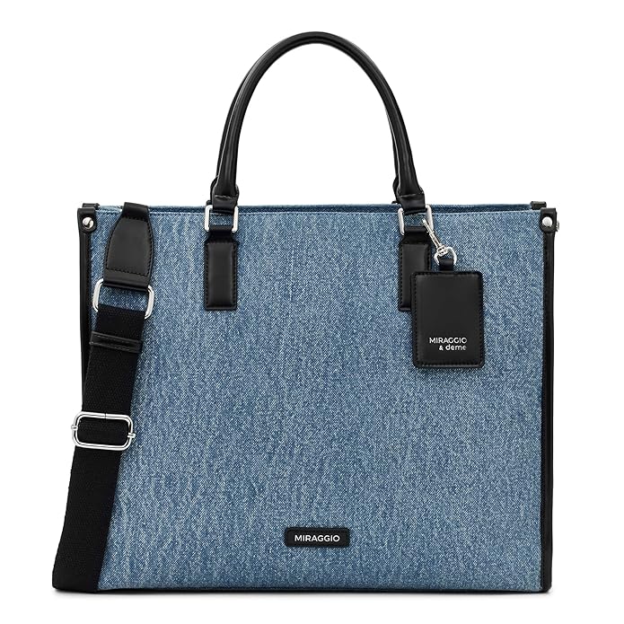 Miraggio Womens Denice Large Sized Tote Bag With Adjustable & Detachable Sling Strap And Top Handles | Fits Upto 14" Laptop | Tote Bags for Women For Office Use, Work
