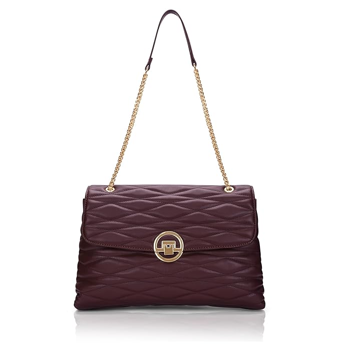 Lavie Luxe Women's Monogram Wella 3-Compartment Satchel Handbag | Satchel Bag for Work | Ladies purse | Stylish Shoulder Bag | Gift For Women