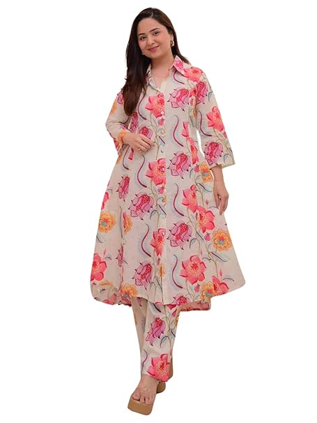 Leriya Fashion Co-ord Set for Women Stylish | Kurta Sets for Woman | Short Kurti for Woman Latest | Anarkali Suit For Women | Festive Ethnic Indian Traditional Outfit for Functions & Puja