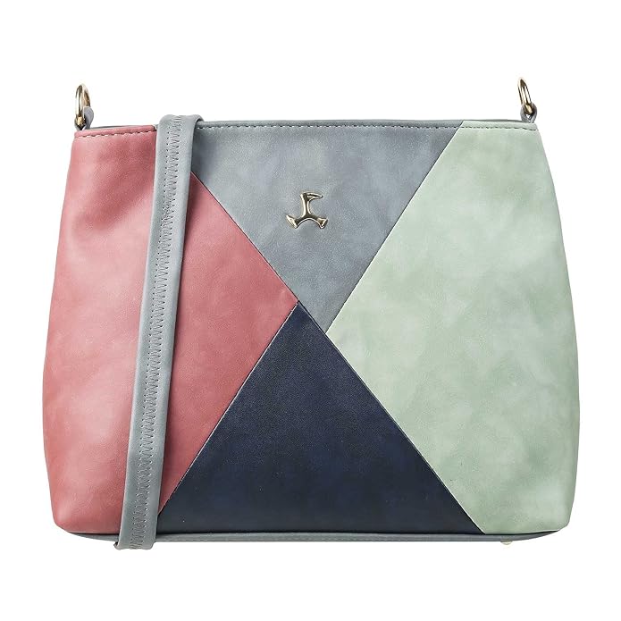 Mochi Women Grey Zip Top Sling Bag (66-7355)