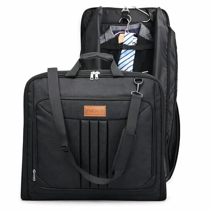 FUOCO Garment Bag for Travel | Wrinkle-Free Suit Travel Bag with Multiple Compartments | Carry-On Garment Duffel for Business Trips, Flight & Formal Wear for Men Women Trip Bag