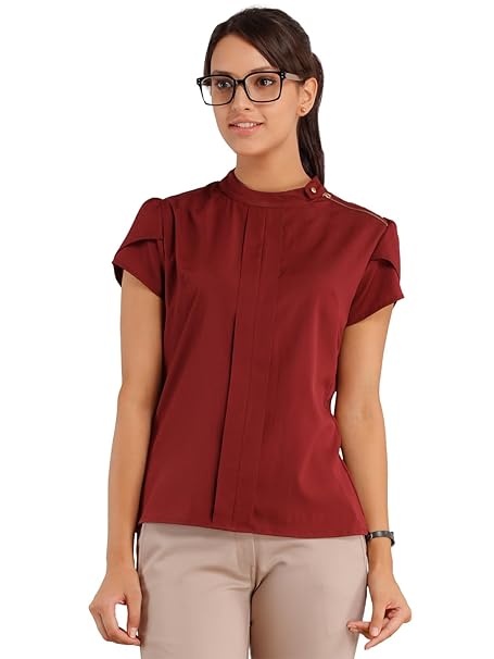 FableStreet Women Maroon Solid Top