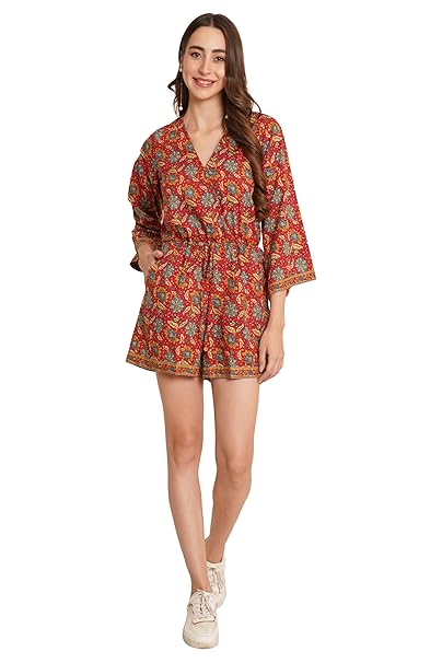 COTLAND Fashions Jaipuri Cotton Printed Playsuit for Women