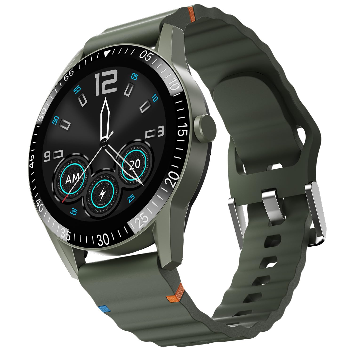 Fire‑Boltt Rise Smart Watch 1.85″ HD Display with Bluetooth Calling, AI Voice Assistant, Rotating Crown, SpO2 & Heart Rate Monitor, 120+ Sports Modes,IP67 Waterproof Smart Watch for Men & Women - Grey