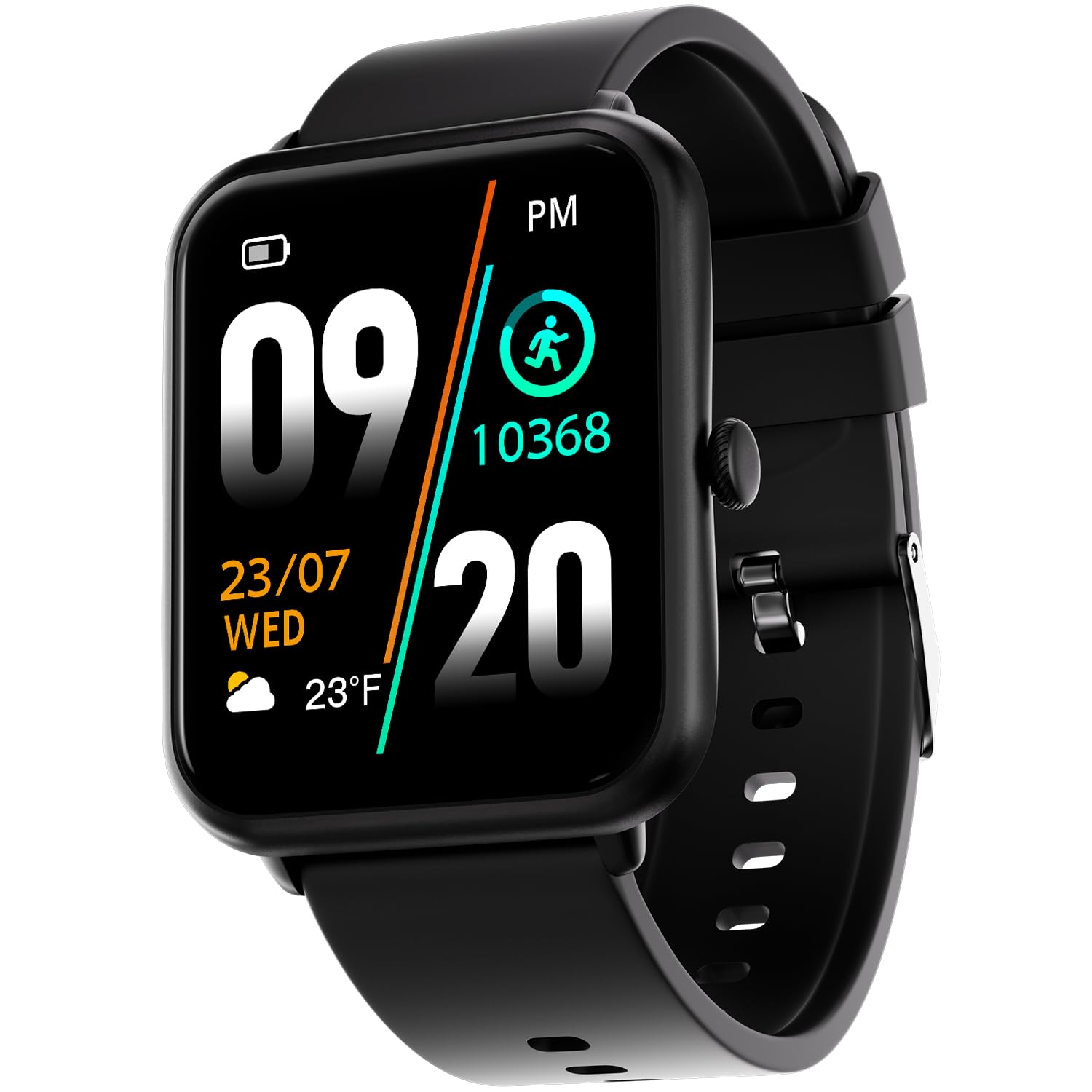 Fire-Boltt Ninja Phantom Smart Watch 1.83” Display, Transparent Clear Body Design, Bluetooth Calling, 120+ Sports Modes, Voice Assistant, AI Outfit Watch Face Smartwatch for Men & Women Shadow Black
