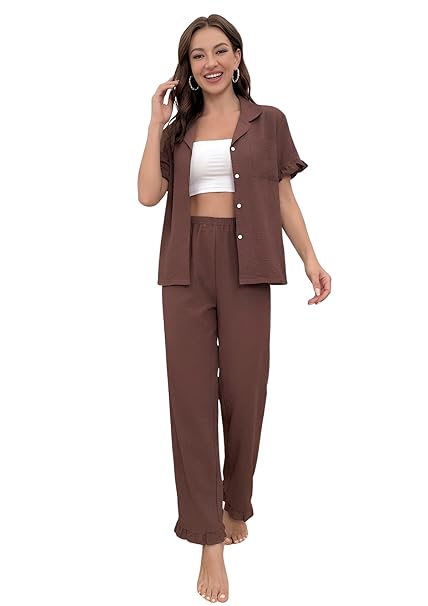 Leriya Fashion Women’s Co-ord Set | Summer Co ord Set for Women Stylish | Stylish Western Travel Outfit | Pajama Set & Night Dress | Casual Boho & Latest Night Suit Look