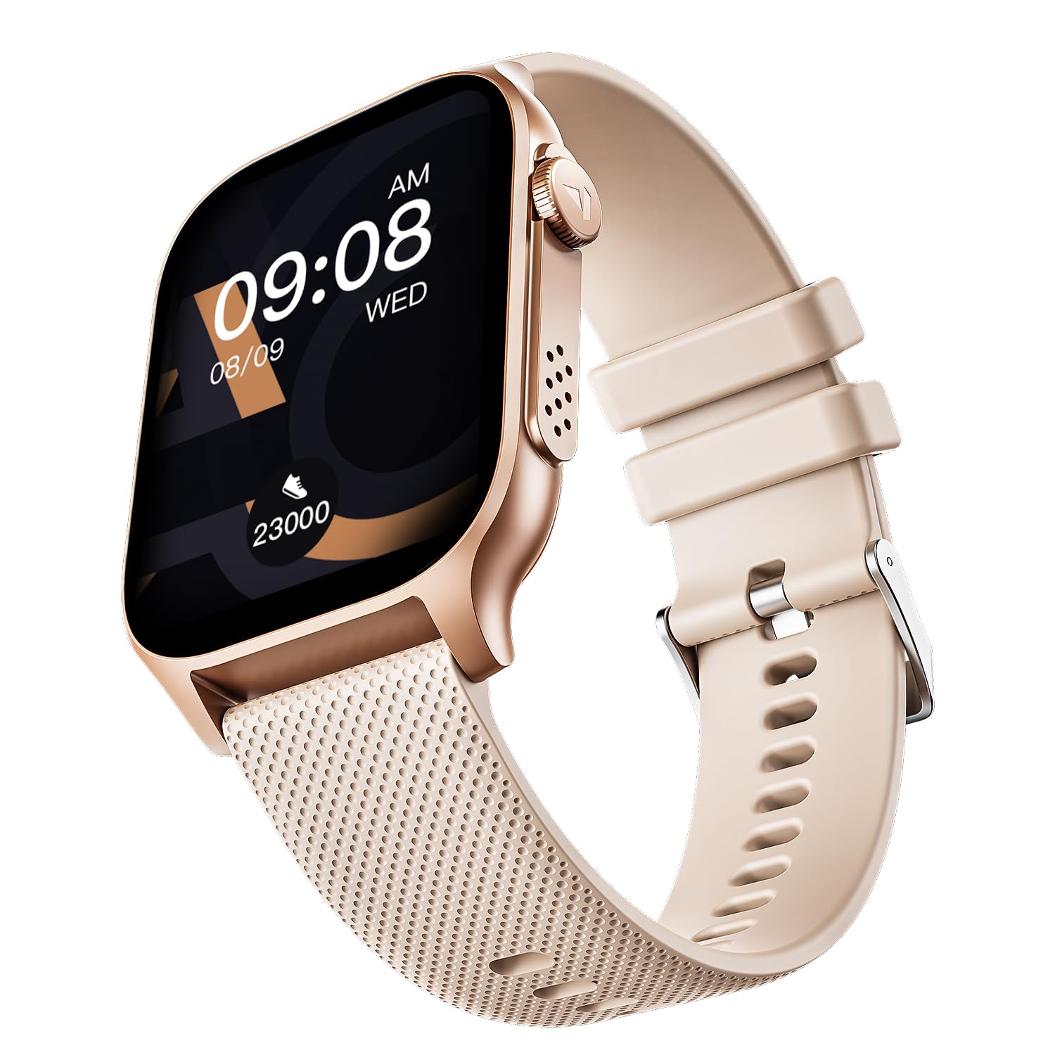 Boat Ultima Ember smartwatch with 1.96” AMOLED Display, AOD, Personalized Fitness Nudges, Functional Crown,100+ Sports Modes, Create Your Own Watchface, smartwatch for man and Woman (Rose Gold)