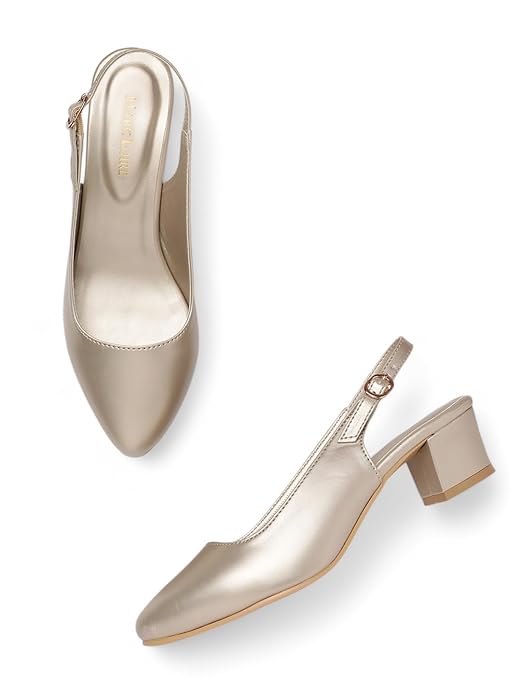 Marc Loire Women's Pointed Toe Block Heel Pumps for Office, Party and Formal Occasions