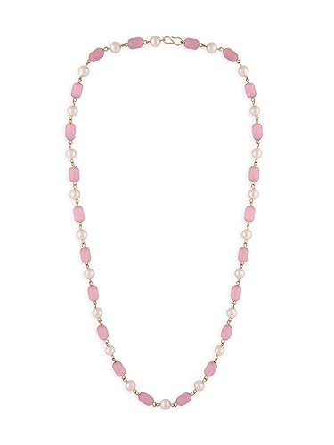 ZAVERI PEARLS Pink Cateye Pearls Beaded Embellished Indo Western Necklace For Women-ZPFK16716