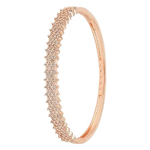 I Jewels Stylish Cubic Zirconia American Diamond Adjustable Bracelet For Women